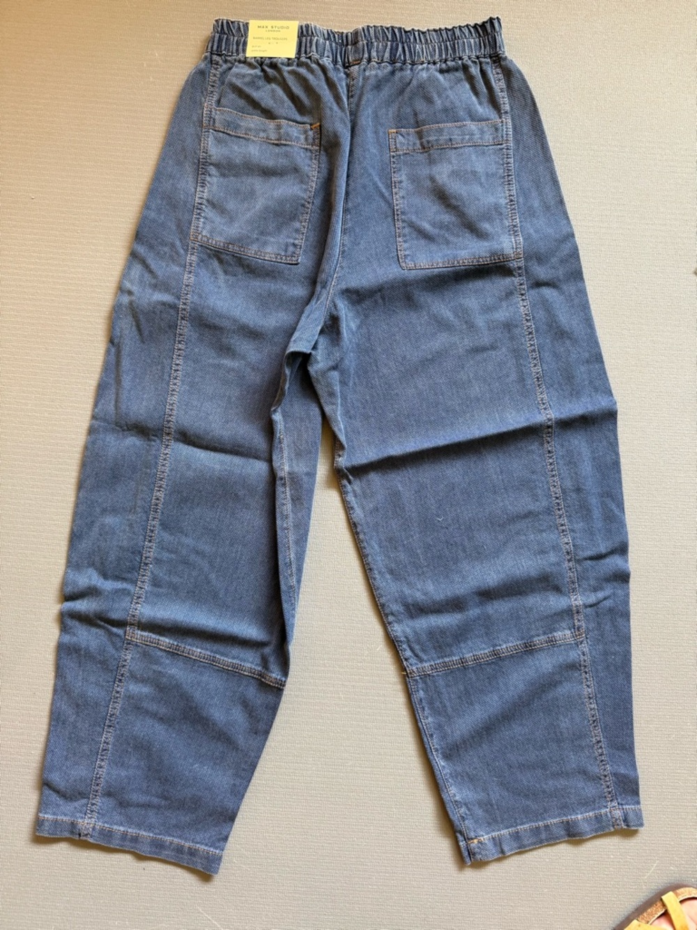 Max studio pique barrel leg pants - Picture 2 of 5